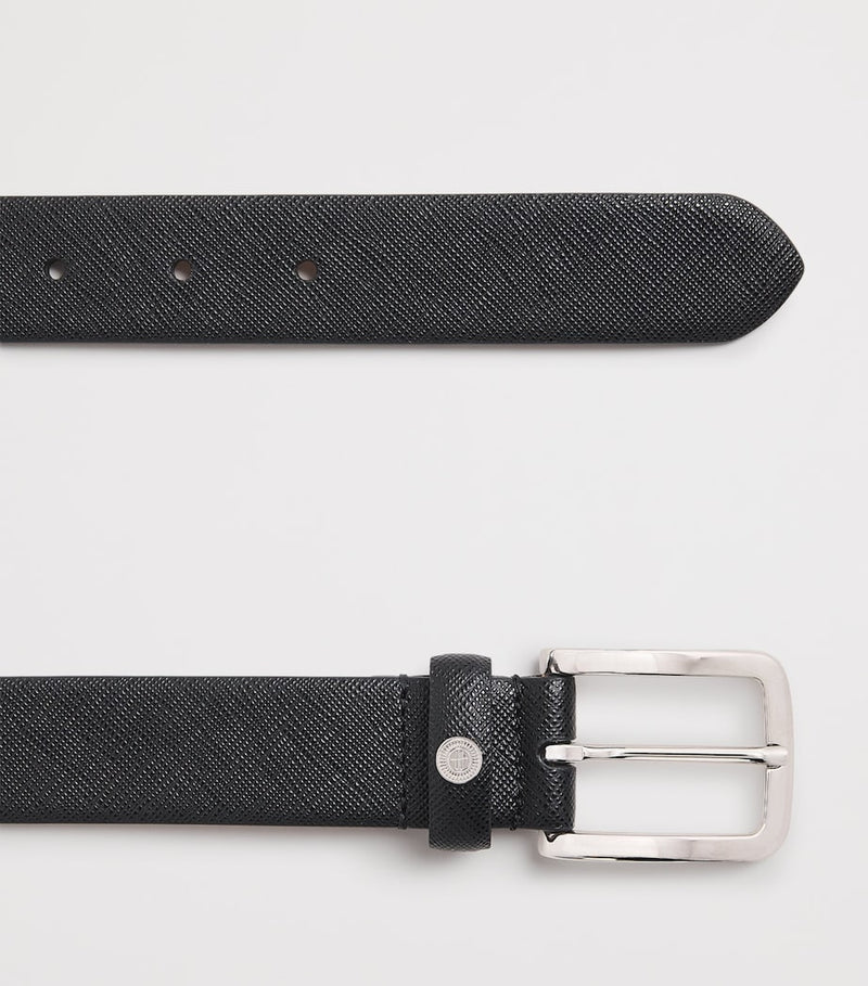 Harrods Saffiano leather logo belt - British product