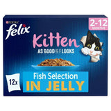 Felix As Good As it Looks Kitten Fish in Jelly Wet Cat Food   12 x 100g GOODS M&S   