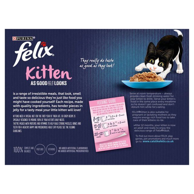 Felix As Good As it Looks Kitten Fish in Jelly Wet Cat Food   12 x 100g GOODS M&S   