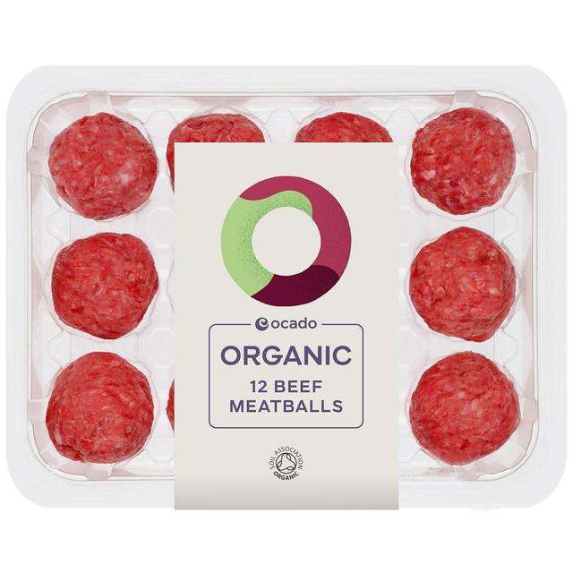 Ocado Organic 12 Beef Meatballs   336g