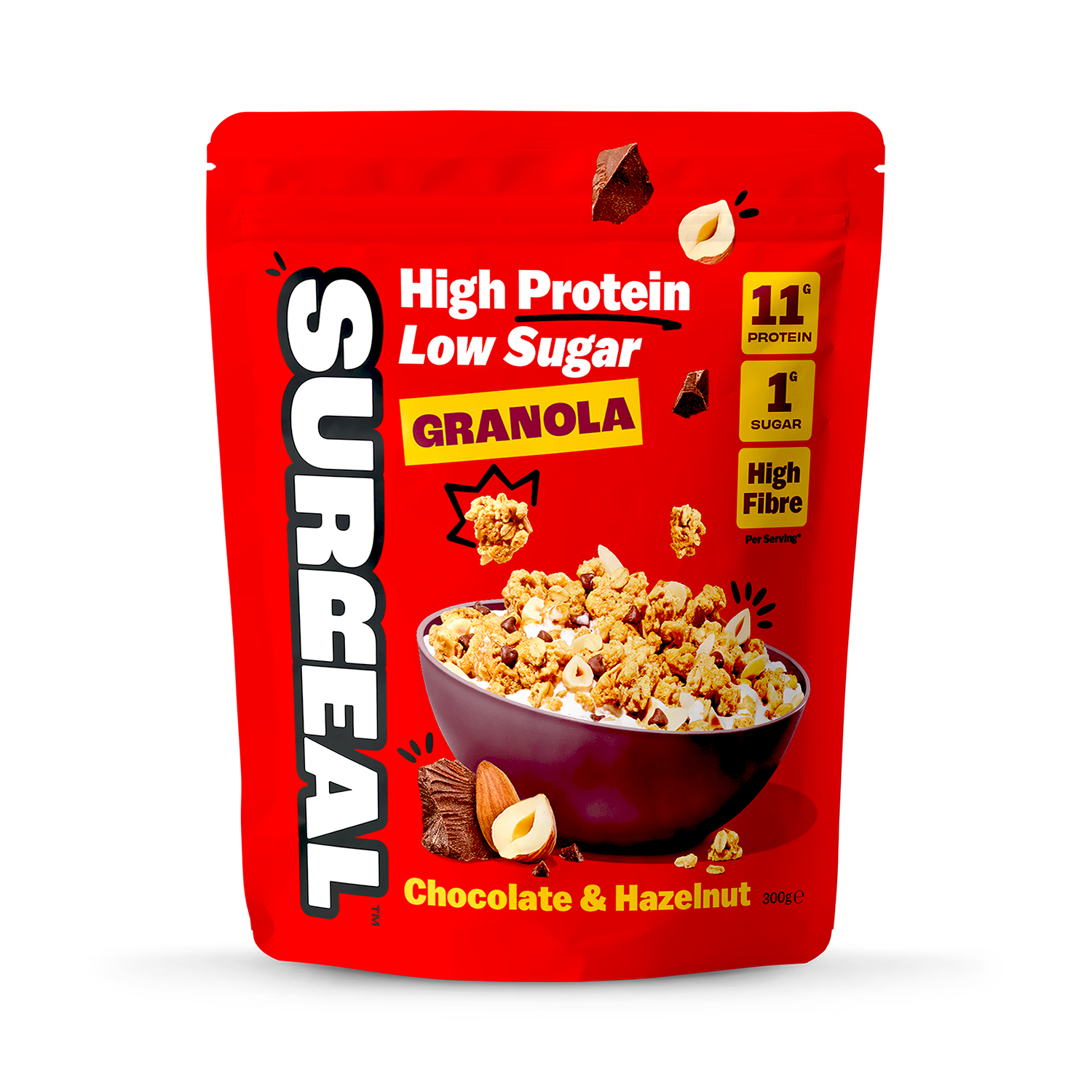 Surreal high protein chocolate hazelnut granola 300g (British brand)
