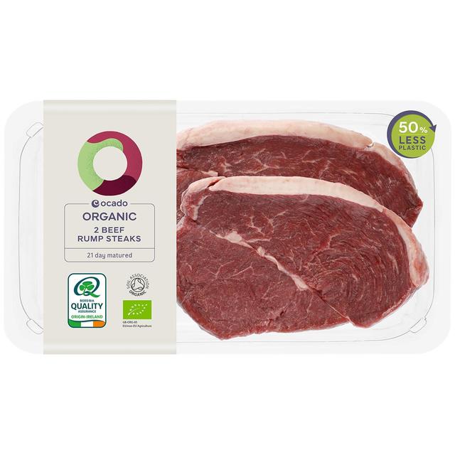 Ocado Organic 2 Beef Rump Steaks   Typically: 400g