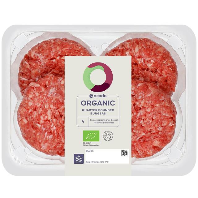 Ocado Organic 4 Quarter Pounder Burgers   454g GOODS M&S   