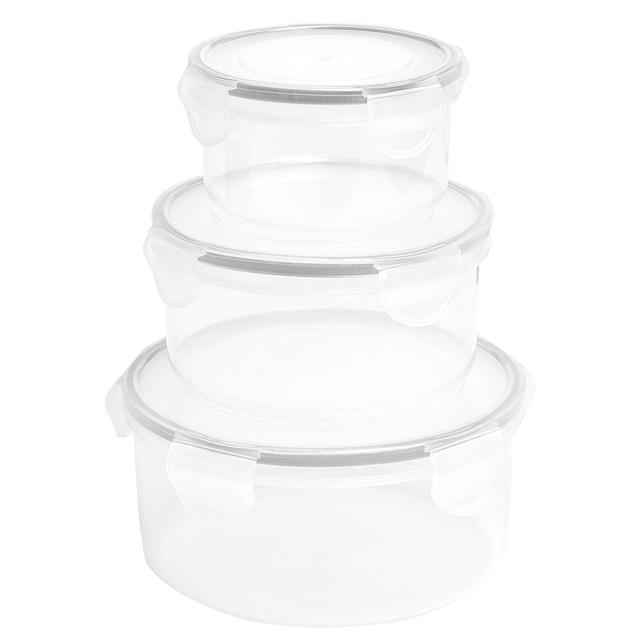 M&S Round Clip Storage Containers Grey   3 per pack GOODS M&S   