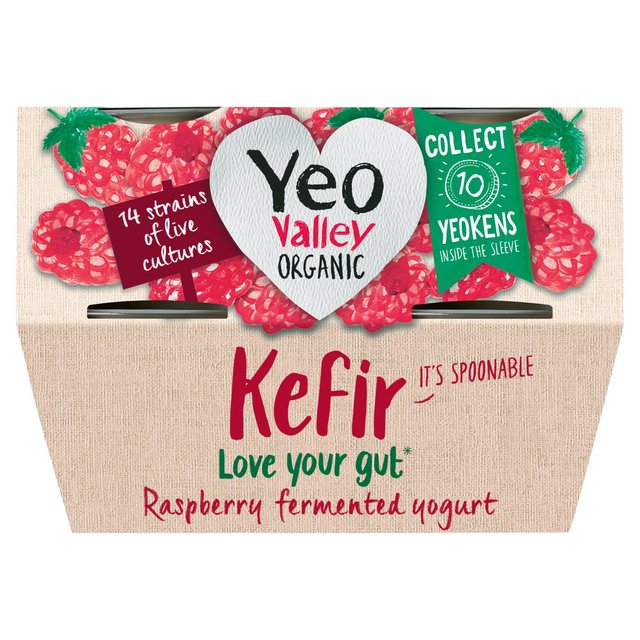 Yeo Valley Organic Raspberry Kefir Yogurt   4 x 100g GOODS M&S   