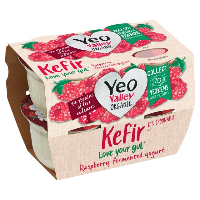 Yeo Valley Organic Raspberry Kefir Yogurt   4 x 100g GOODS M&S   