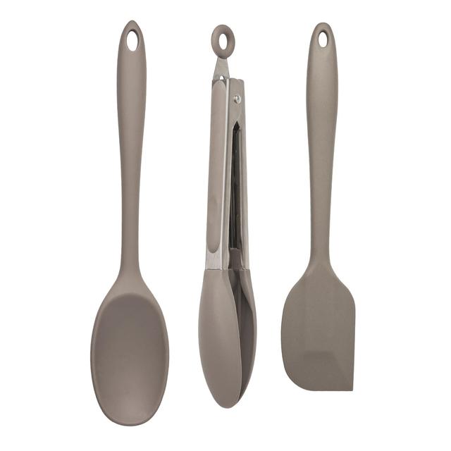 Tongs & Spatula Set Grey GOODS M&S   