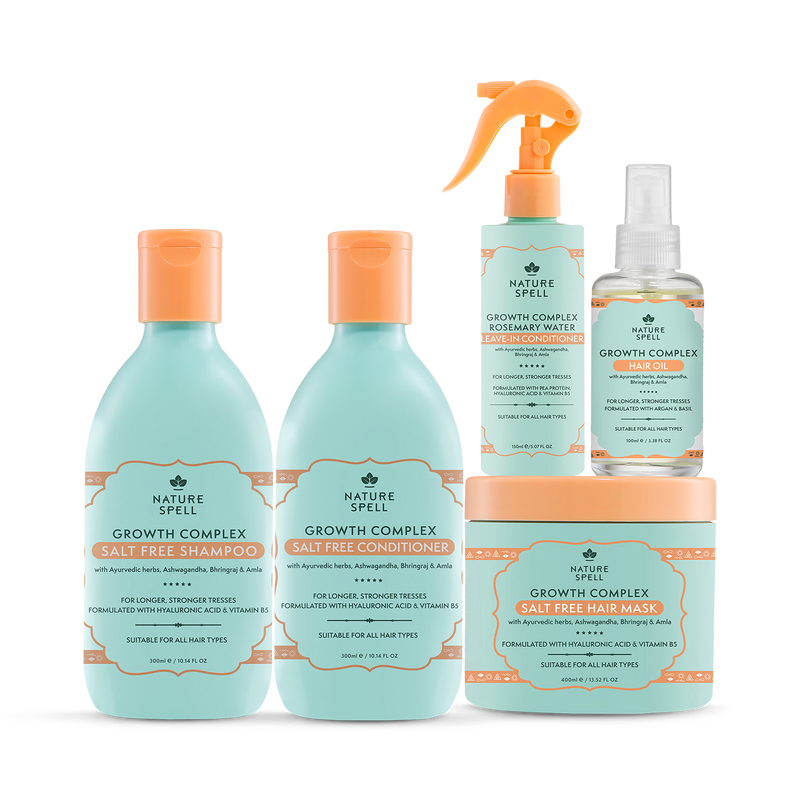 Nature Spell Hair Growth Set with shampoo conditioner mask oil - British product