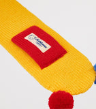Miki House winter wool-blend pom-pom scarf, imported from the UK
