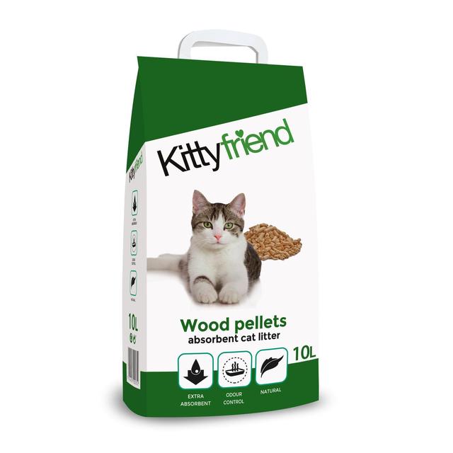 Sanicat Kittyfriend Wood Pellet Absorbent Cat Litter   10L