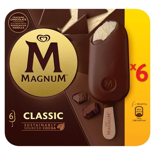 Magnum Classic Ice Cream Sticks    6 x 100ml GOODS M&S   