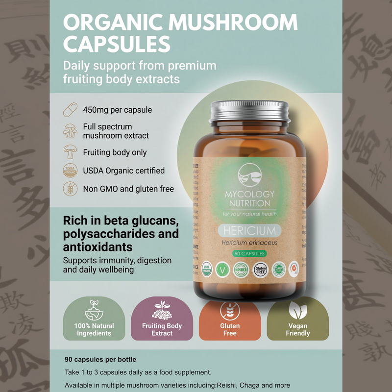 Mycology Nutrition Lion's Mane supplement 90 capsules - British product