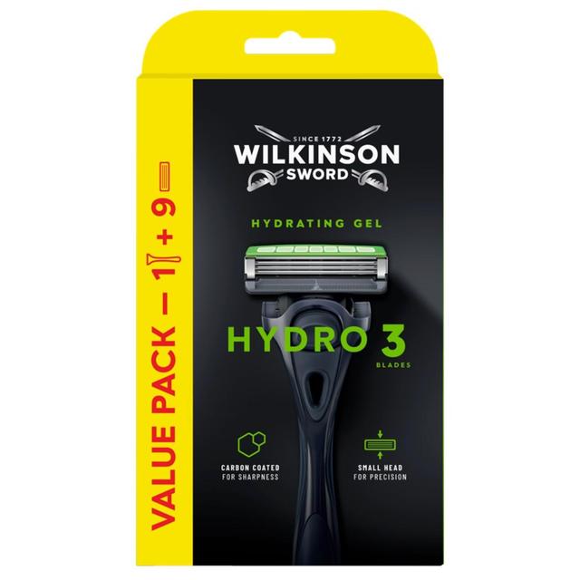 Wilkinson Sword Hydro 3 Skin Protection Men's Razor with 9 Blades GOODS M&S   