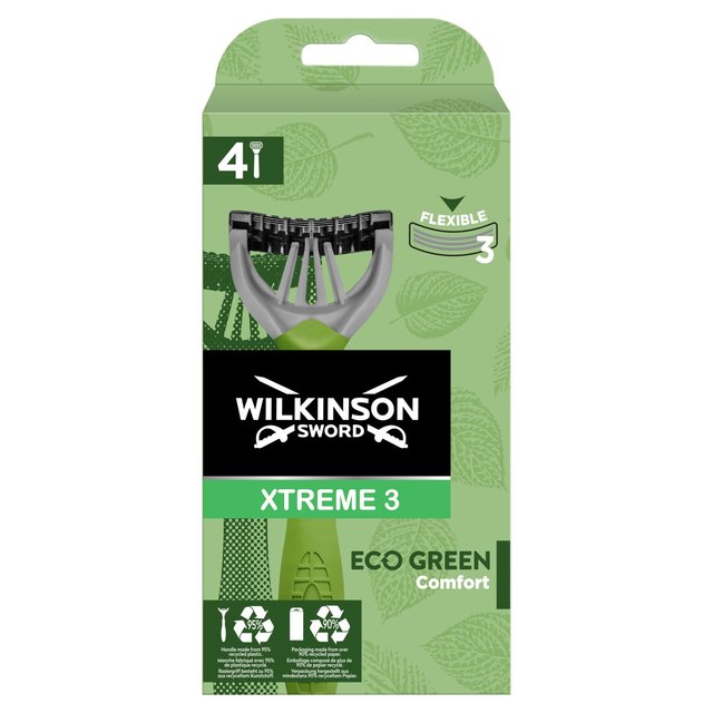 Wilkinson Sword Xtreme 3 Eco Disposable Razors   4 per pack GOODS M&S   