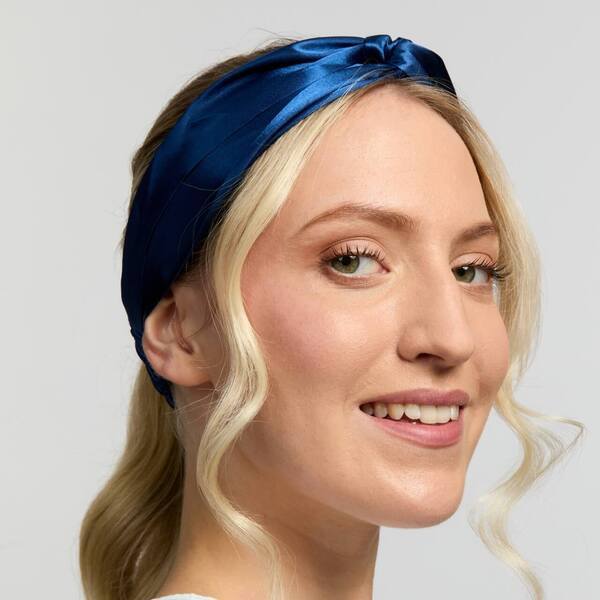 Silver Cloud satin headband Santorini Navy - British product