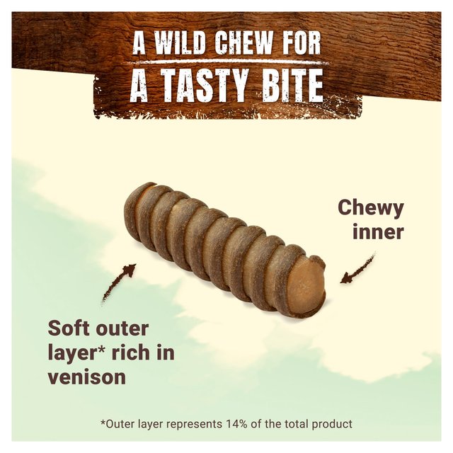 Adventuros Wild Chew Venison Medium Dog Treats   200g GOODS M&S   