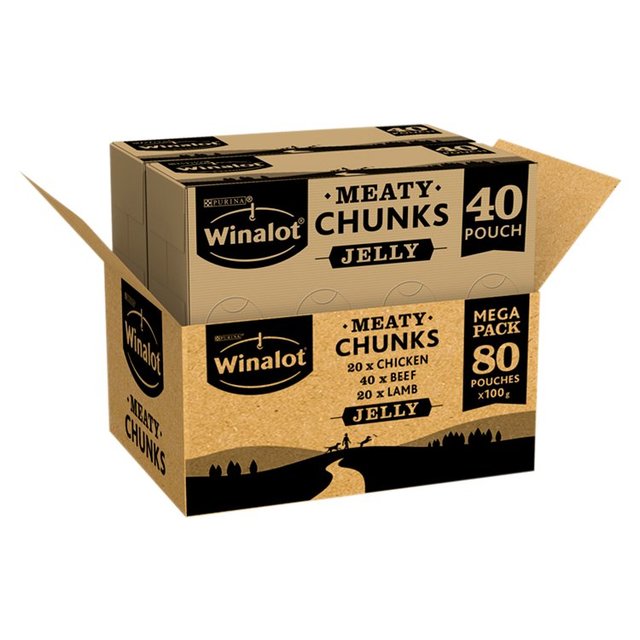 Winalot Meaty Chunks Mixed in Jelly Wet Dog Foody   80 x 100g GOODS M&S   