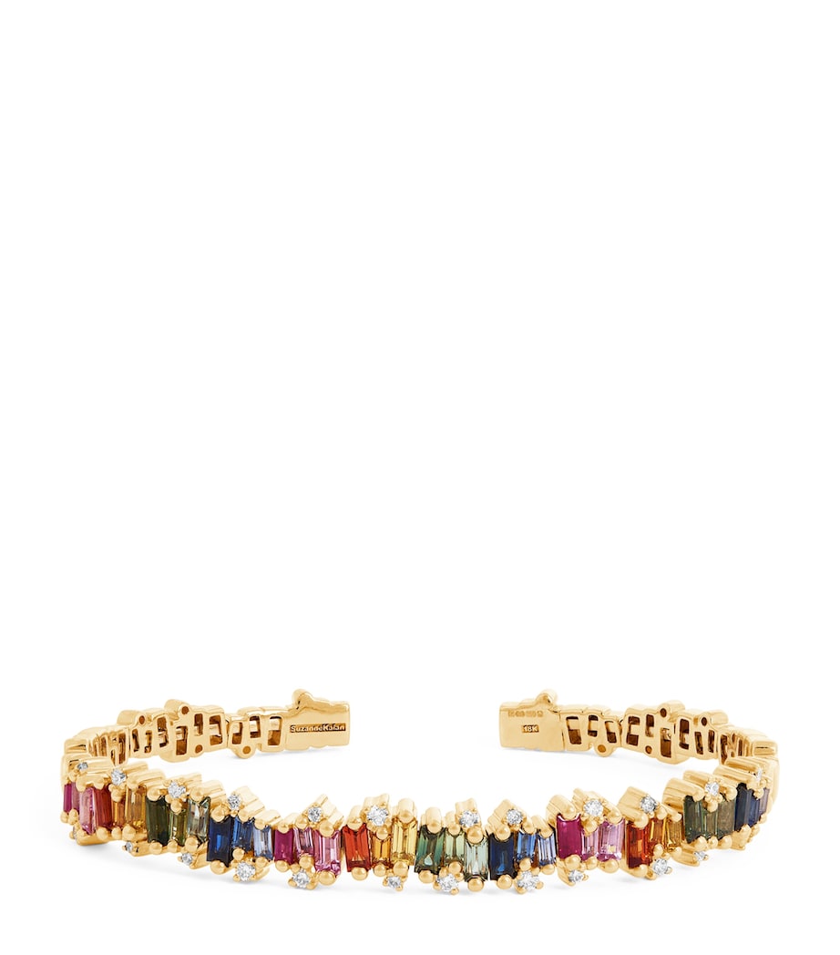 Suzanne Kalan rainbow sapphire diamond bangle (British brand)