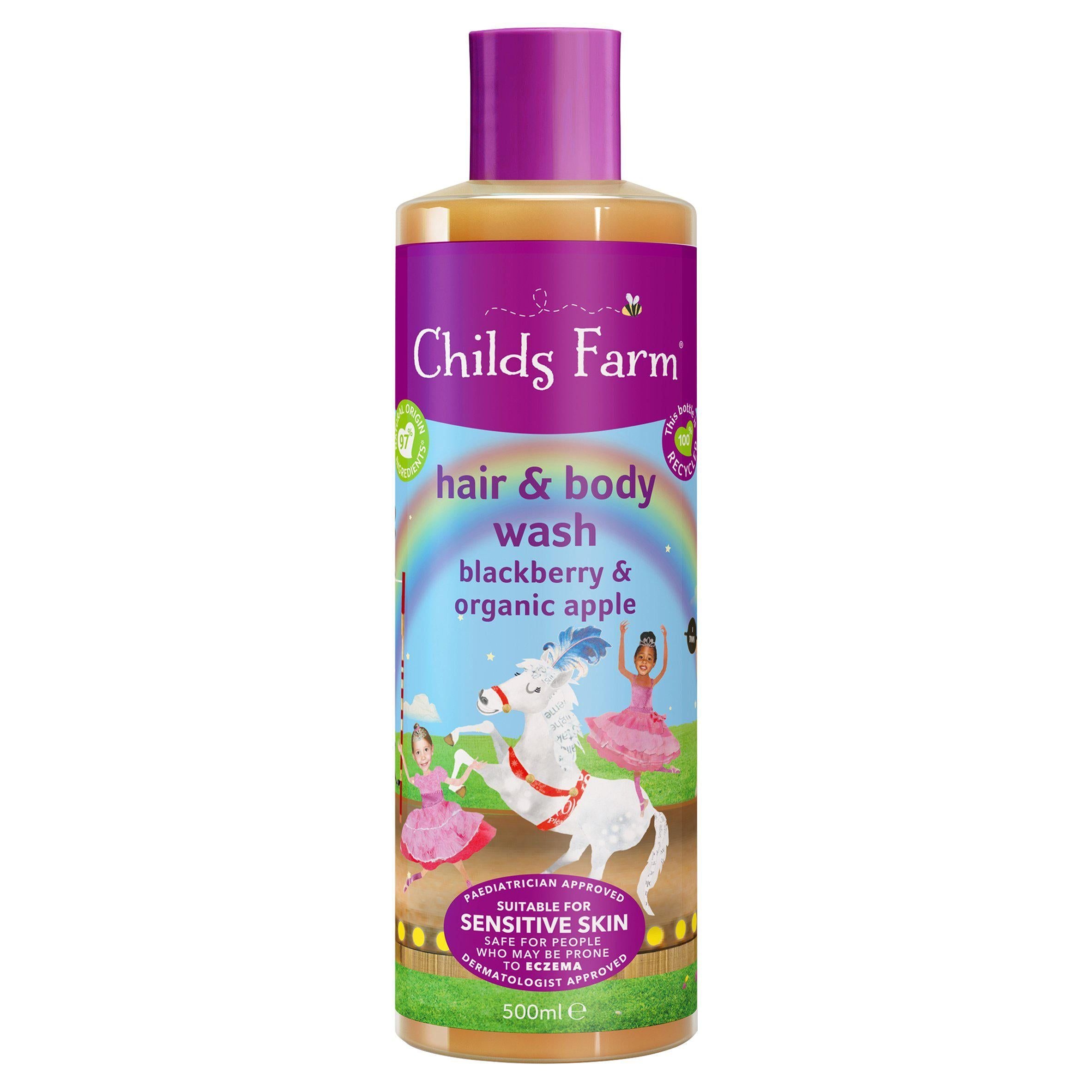 Childs Farm Hair & Body Wash Blackberry & Organic Apple 500ml Bath Boots   