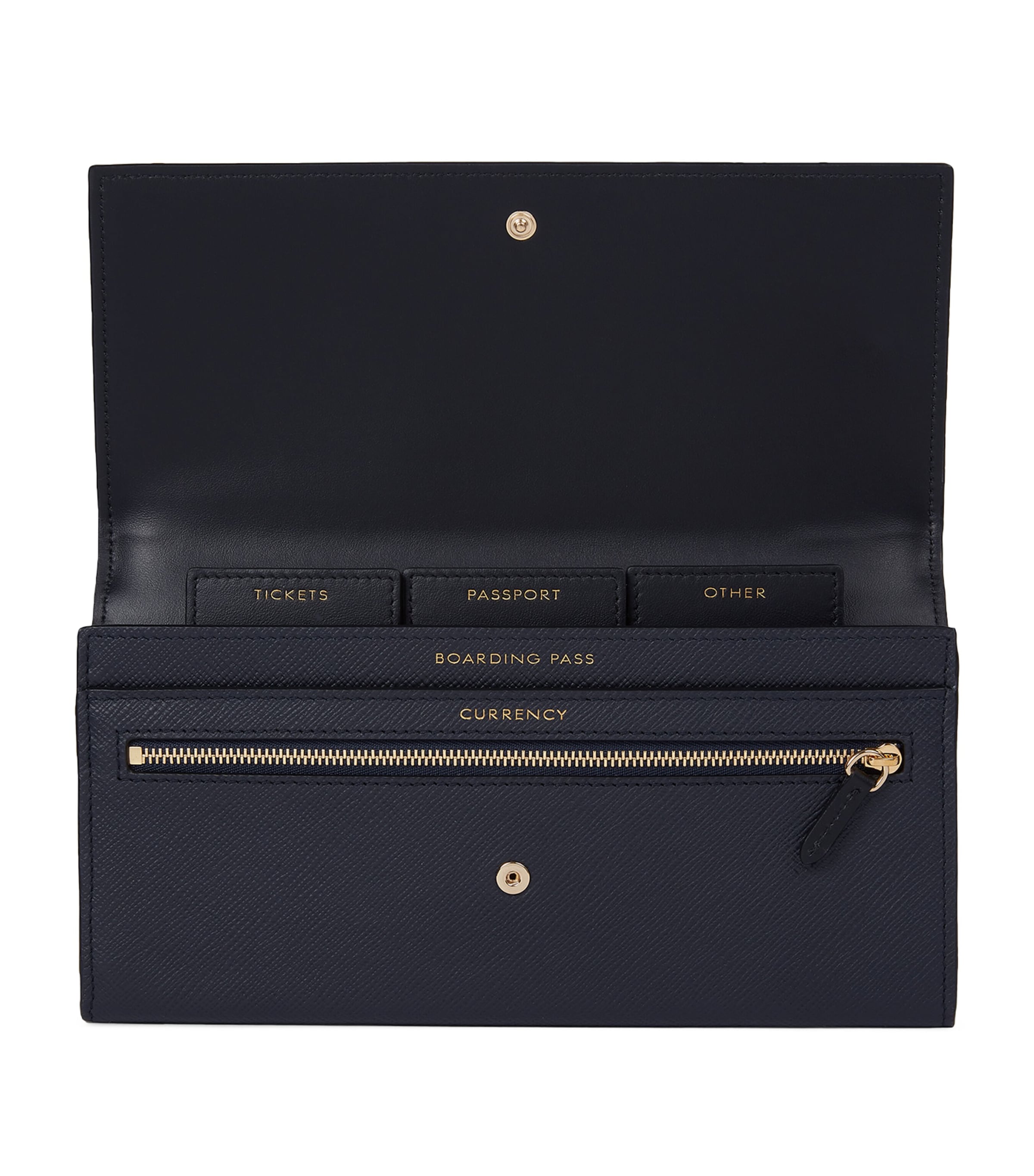 Smythson Leather Marshall Travel Wallet (British brand)