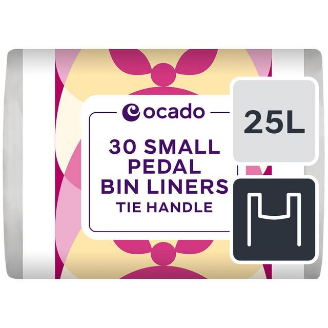 Ocado Small Tie Handle Pedal Bin Liners 25L   30 per pack