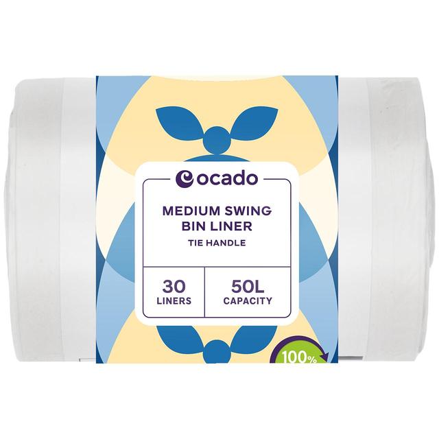 Ocado Medium Swing Bin Liner Tie Handles 50L   30 per pack GOODS M&S   