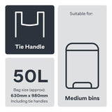 Ocado Medium Swing Bin Liner Tie Handles 50L   30 per pack GOODS M&S   