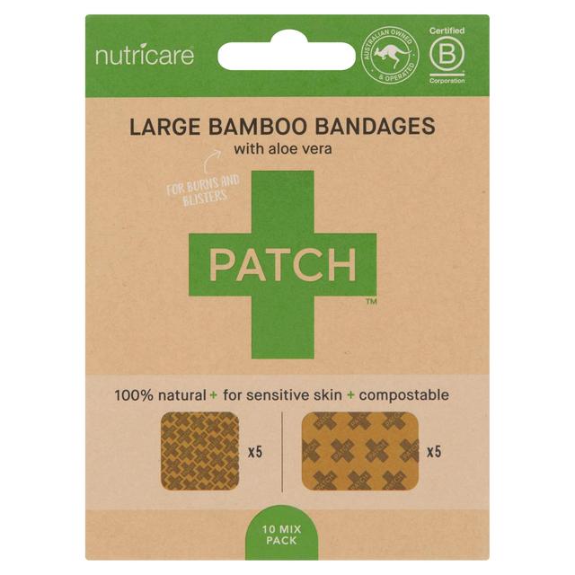 PATCH Bamboo Sensitive Plasters Aloe Vera Large   10 per pack GOODS M&S   