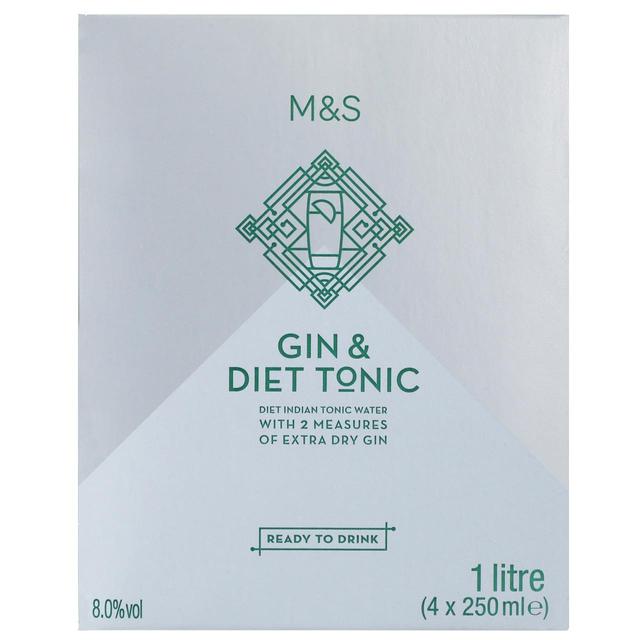 M&S Gin & Diet Tonic   4 x 250ml