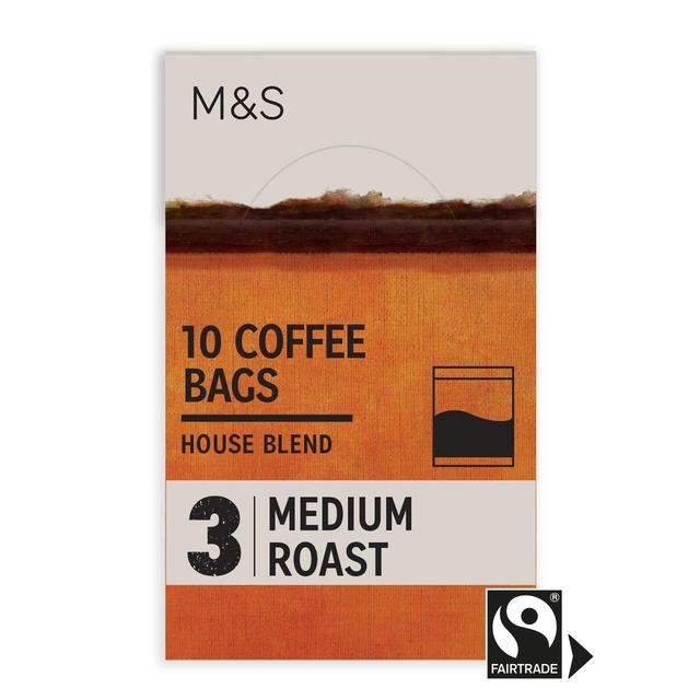 M&S Individually Wrapped House Blend Coffee Bags   10 x 7.5g