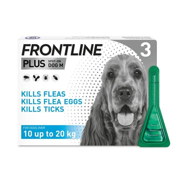 FRONTLINE Plus Flea & Tick Treatment Medium Dog 10-20kg   3 per pack GOODS M&S   