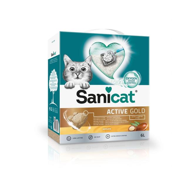 Sanicat Active Gold Ultra Clumping Argan Cat Litter   6L