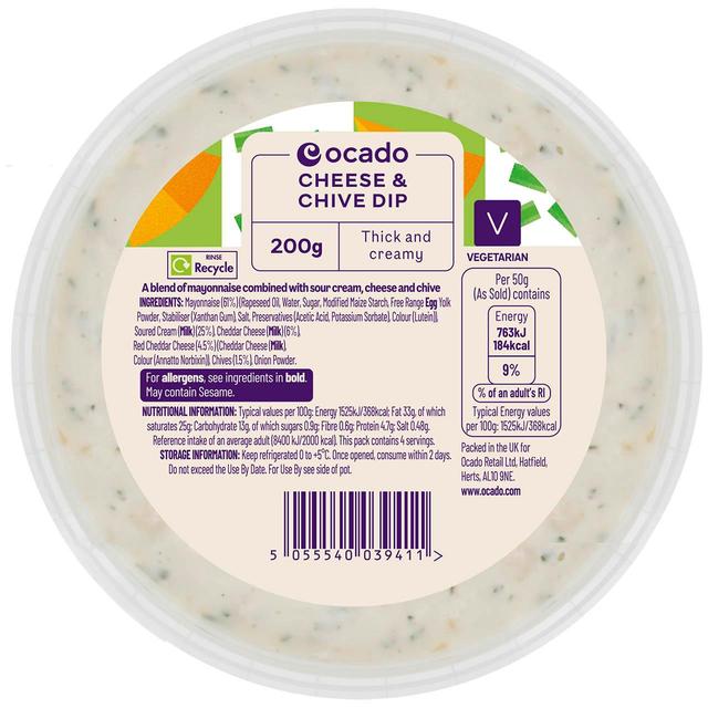 Ocado Cheese & Chive Dip   200g