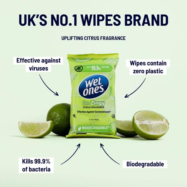 Wet Ones Be Zingy Biodegradable Antibacterial wipes