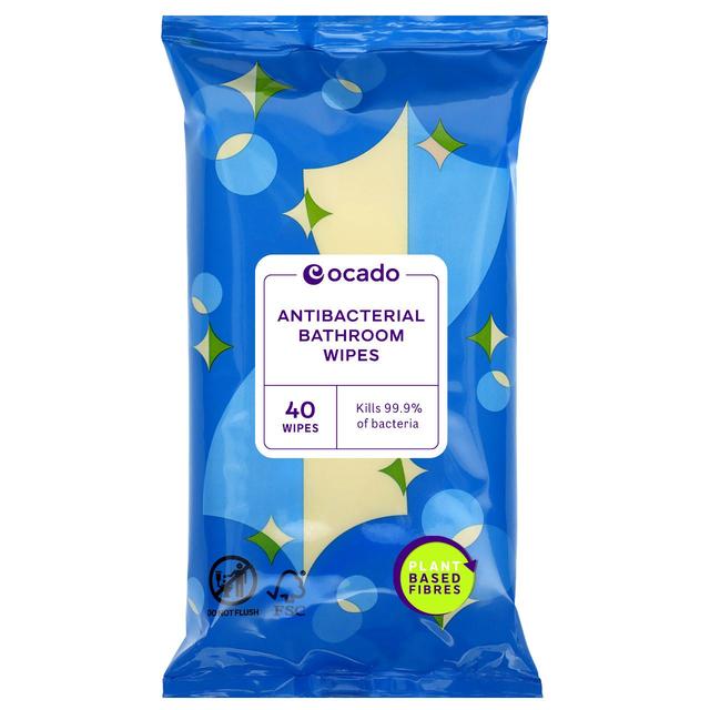 Ocado Antibacterial Bathroom Wipes   40 per pack