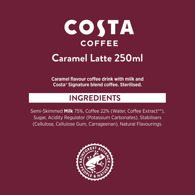 Costa Coffee Caramel Latte Iced Coffee   4 x 250ml GOODS M&S   