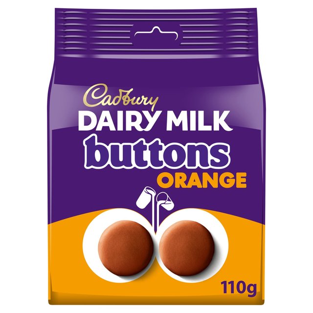 Cadbury Dairy Milk Orange Chocolate Giant Buttons Bag     110g GOODS M&S   