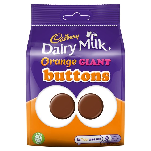 Cadbury Dairy Milk Orange Chocolate Giant Buttons Bag     110g