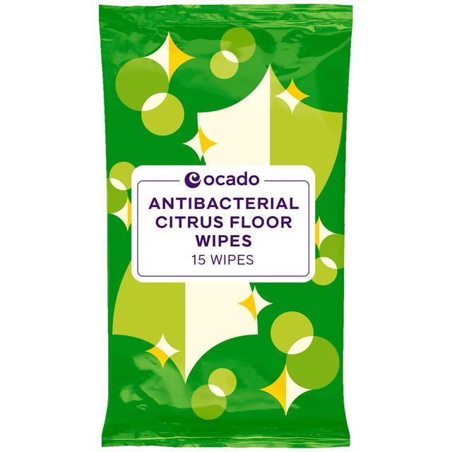 Ocado Antibacterial Citrus Floor Wipes   15 per pack