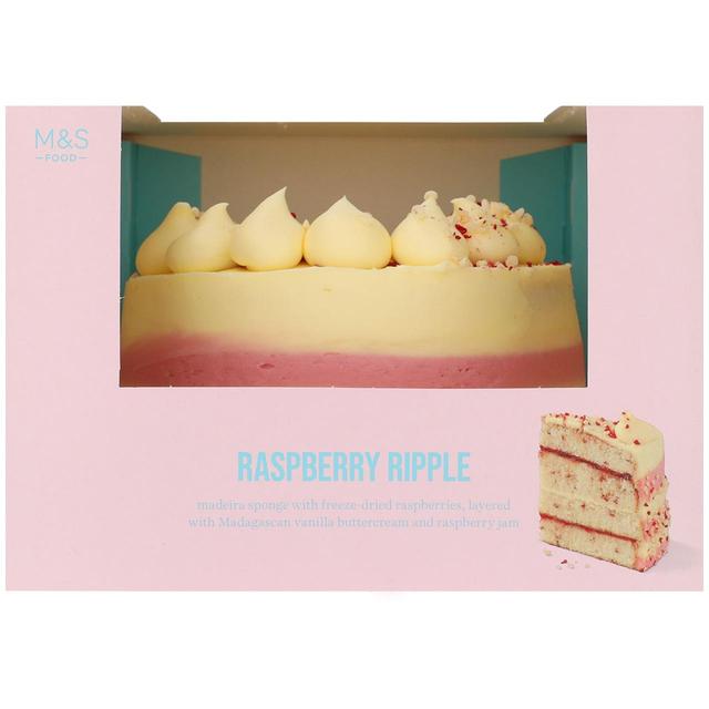 M&amp;S Raspberry Ripple Cake   1.12kg