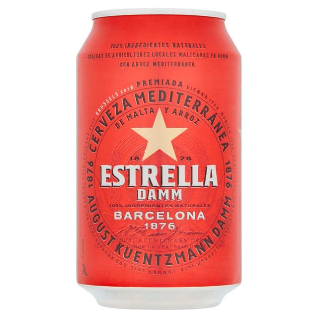 Estrella Damm Premium Lager Beer Cans   6 x 330ml GOODS M&S   