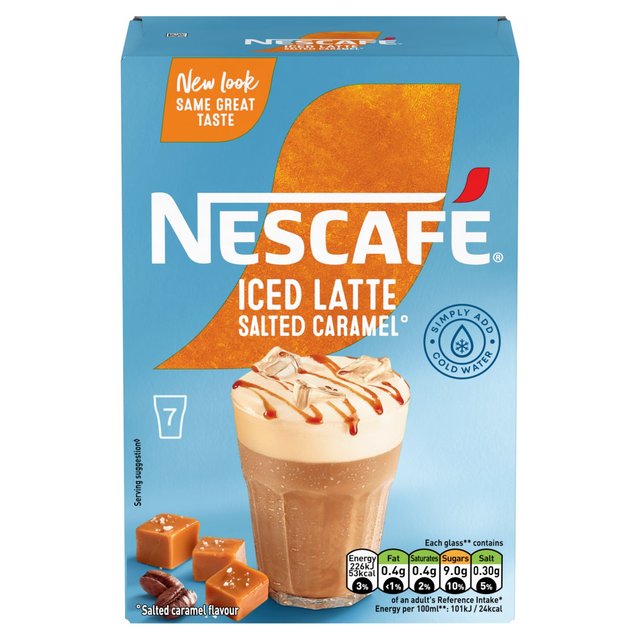 Nescafe Gold Iced Salted Caramel Latte   7 per pack GOODS M&S   