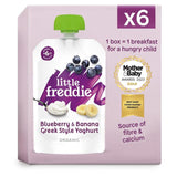 Little Freddie Blueberry &amp; Banana Yoghurt Organic Pouch 6 mths+ Multipack   6 x 100g