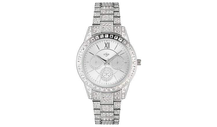 Spirit Lux Ladies Silver Stone Set Bracelet Watch GOODS Argos