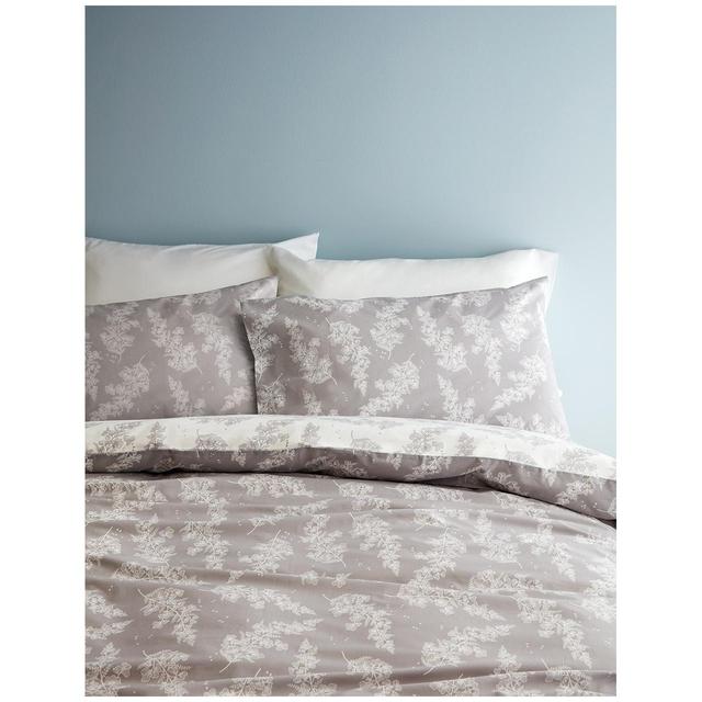 M&S Floral Fern Bedding Set 3FT-6FT Grey Mix