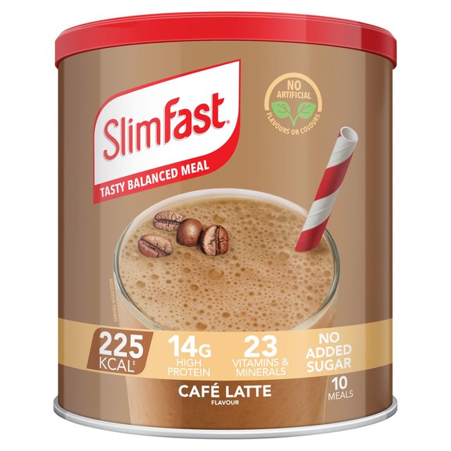 SlimFast Cafe Latte Meal Shake Powder 10 Meals    365g