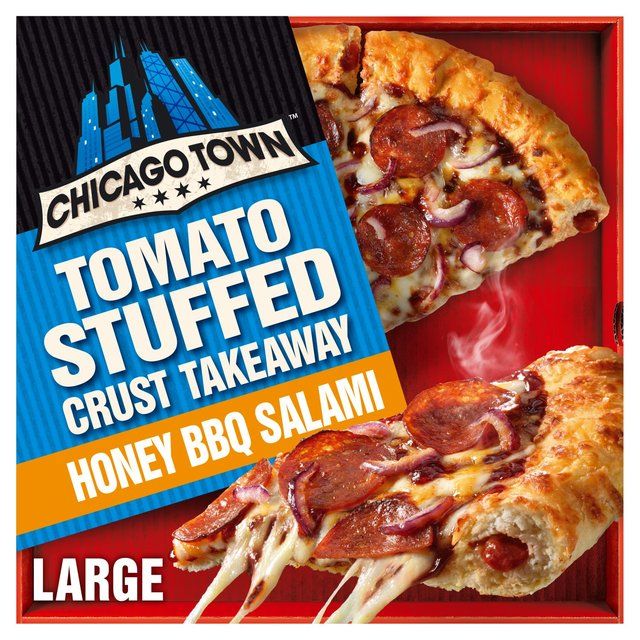 Chicago Town Takeaway Stuffed Crust BBQ Pepperoni Salami Large Pizza   635g