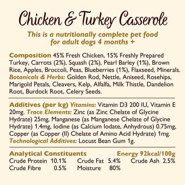 Lily's Kitchen Chicken & Turkey Casserole for Dogs   400g GOODS M&S   