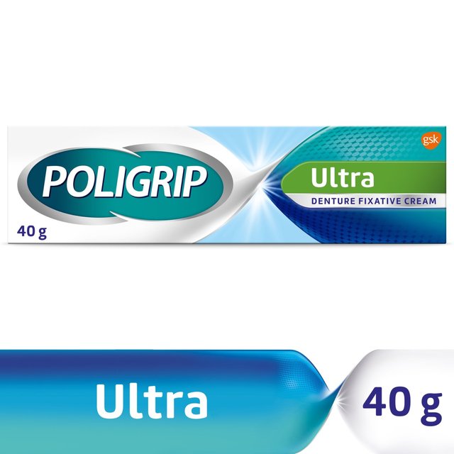 Poligrip Ultra Denture Adhesive Fixative Cream All-Day Hold   40g GOODS M&S   