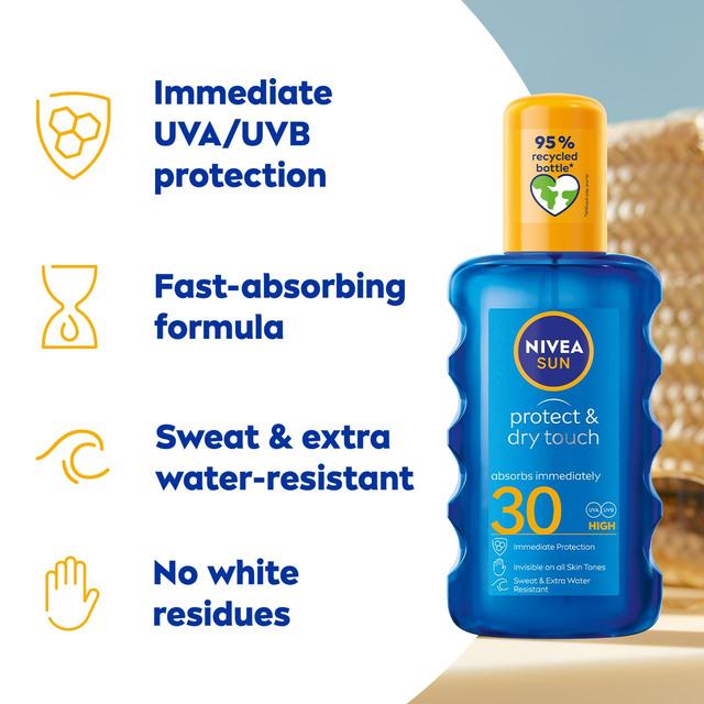 NIVEA SUN Protect & Dry Touch SPF 30 Sunscreen Spray   200ml GOODS M&S   